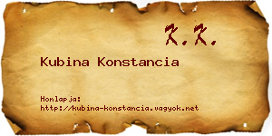 Kubina Konstancia névjegykártya